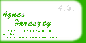 agnes haraszty business card